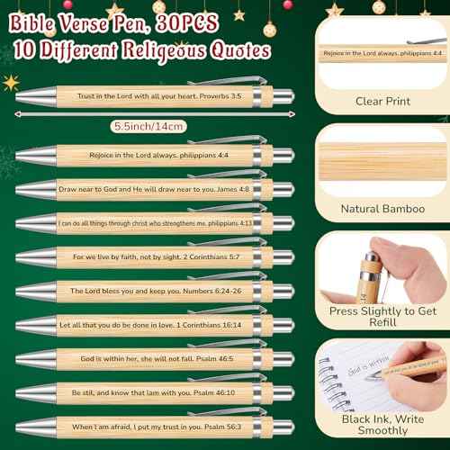 Eaasty 30 Sets Christian Spiral Notebooks Bulk with Pens Christian Gifts for Women Men,Prayer Journal, Small Notepad, Gifts for Christmas Church Members, Bible Study Groups & Church Families (Classic)