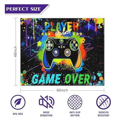 Office Chair Mat for Hardwood Gamer 48"x60" Computer Gaming Chair Mat Anti-Slip Rugs Game Protector for Rolling Chairs Under Desk Rug for Home