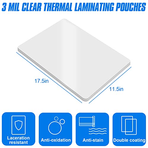 HERKKA 200 Pack Laminating Sheets, Hold 11 x 17 Inch Sheet, 3 Mil Clear Thermal Laminating Pouches 11.5 x 17.5 Inch Lamination Sheet Paper for Laminator, Round Corner