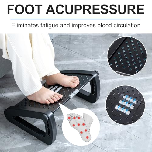ZLMHYYM Black Six-Height Adjustable Foot Rest Under Desk