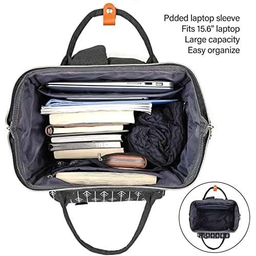 17.3 Inch Travel Laptop Backpack for Women, College School Backpack with USB Port Charging, Water Resistant Casual Sturdy Computer Bag Gifts for Women Girls, Black