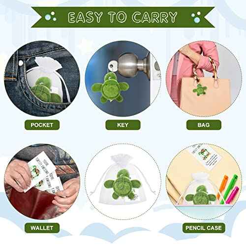 Honoson 24 Set Stuffed Turtle Employee Appreciation Christmas Inspirational Gifts Thank You Mini Plush Sea Turtle Animal Pun Thank You Note Cards for Coworkers Students Teacher Nurse Pocket Favors