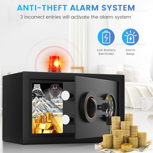 Bukumo 0.3 Cub Small Home Safe with Alarm & Fireproof Waterproof Bag - Standard Version