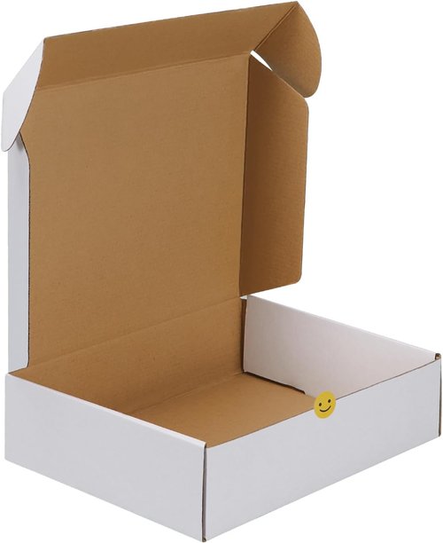 HORLIMER Shipping Boxes - 12x9x4 Inches White Corrugated Cardboard Mailer for Small Business