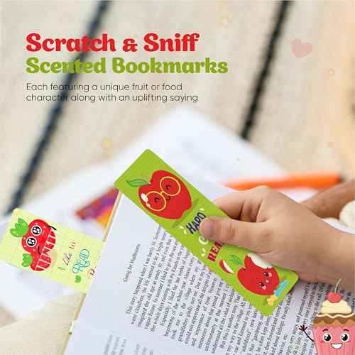 Large Sized Scratch and Sniff Scented Bookmarks, 10 Styles ? Fun Smelly Bookmarks for Kids, Teachers, Reading Rewards, Classroom Incentives, & Party Favors (Starter Pack, 30 Pieces)