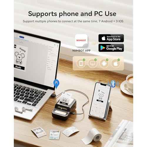 NIIMBOT B21 Pro Label Maker, 300DPI HD Label Printer, Ideal for Notes,Photos, Study Graphics, Memo Maker,50x30mm Label,230Pcs(Black)