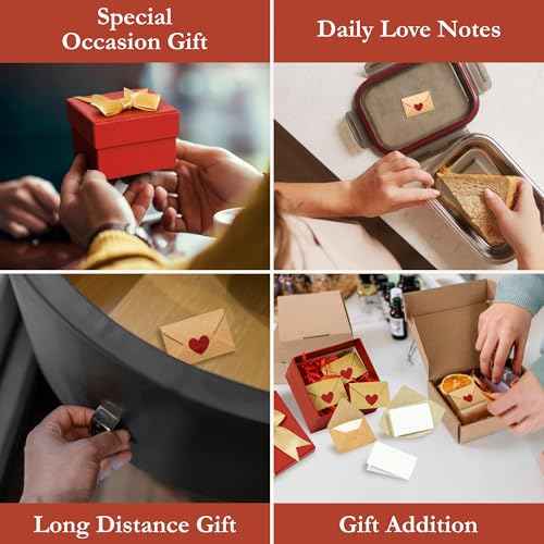 60 Blank Note Cards And Envelopes - Mini Envelopes With Blank Cards, Tiny Valentines Day Card, Little Love Notes For Him, Her, Wife, Husband - Cute Birthday, Christmas Gifts For Girlfriend Boyfriend