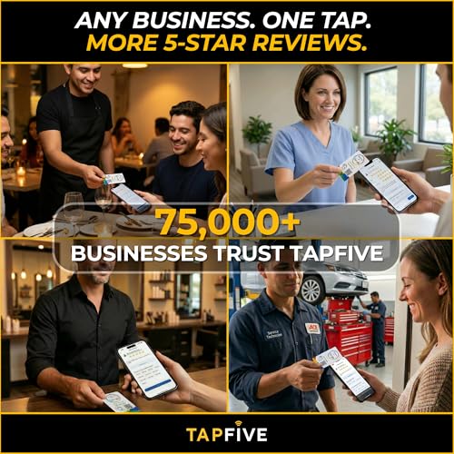 3-Pack Reusable NFC & QR Google Review Tap Cards for Business - TapFive