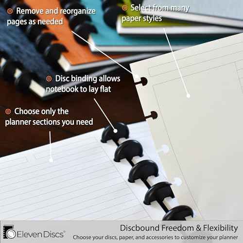 Eleven Discs Letter Size Translucent/Clear Discbound Notebook Poly Covers, Compatible with Circa, Arc, TUL, and The Big Happy Planner (Set of 5)