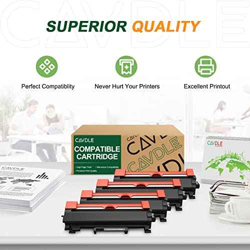 4 Packs Compatible Toner Cartridge Replacement for Brother TN760 TN730 for use with Brother HL-L2325DW HL-L2350DW HL-L2390DW HL-L2395DW HL-L2370DW MFC-L2690DW MFC-L2710DW L2717DW L2750DW