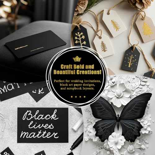 30 Sheets Black Cardstock, Card Stock 8.5 x 11, 92lb/250gsm Black Paper, Heavy Cardstock Paper for Invitations, Scrapbooking, Art, Crafts, DIY Projects and Drawing (30)
