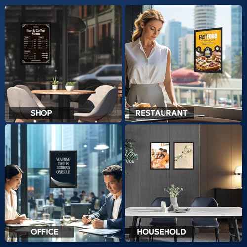 20 Pcs Magnetic Sign Holder 8.5 x 11'' Letter Magnetic Picture Frame Adhesive Frames for Walls Display Window,Door Display Frame and Magnetic for Refrigerator