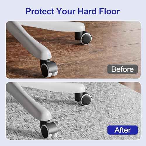 Delamu Office Chair Mat for Hardwood Floor, Non-Slip PVC Woven Computer Desk Chair Mat, 35"¡¿47" Heavy Duty Hard Floor Protector for Rolling Chairs, Light Gray, Not for Carpet