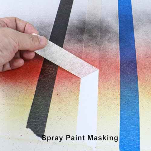 2 Pack White Masking Tape - Painters Tape 1 Inch Wide - Multi-Surface, Water Resistant, Indoor & Outdoor Use - 180FT Total - Artist Tape for Paint, Wall, Watercolor, Car, DIY (#4010)