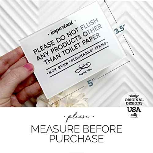 Reilly Originals 3.5x5 Inch Do Not Flush Rules Bathroom Sign ~ Ready to Stick ~ Premium Finish, Durable