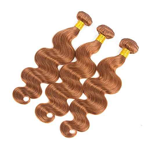 #30 Brown Bundles Human Hair Body Wave Bundles 16 16 16 Inch Brown Body Wave Bundle Unprocessed Brazilian Virgin Weave Hair 3 Bundle 50 Gram Per Bundle