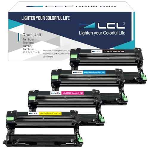 LCL Compatible DR223CL Drum Unit Replacement for Brother DR-223 DR223 DR-223CL Compatible with HL-L3210CW HL-L3230CDW HL-L3290CDW HL-L3270CDW Printer for Black or Cyan or Magenta or Yellow (4-Pack)