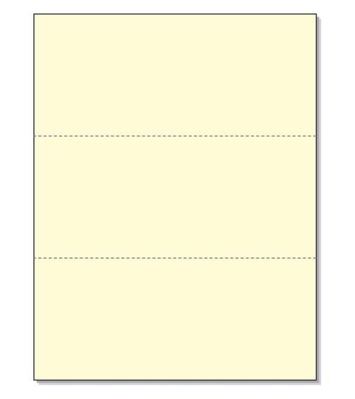 NextDayLabels - Pack of 500 Sheets, 8-1/2 x 11" Letter Size Perforated Paper (Canary, Perf @ 3-2/3" and 7-1/3")