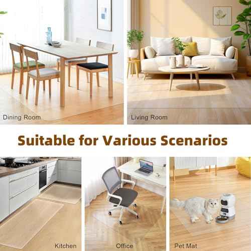 Royhom Clear Chair mat for Hardwood Floor 30 x 48 Inches, Clear Floor Mat for Rolling Chairs, Desk Hard Surface Pad, Waterproof Rectangle Protector Pad