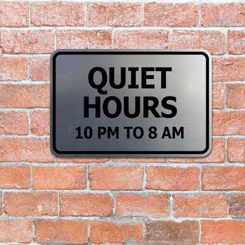 Signs ByLITA Classic Framed, Quiet Hours 10 pm to 8 am Sign (Black) - Medium (5 Pack)