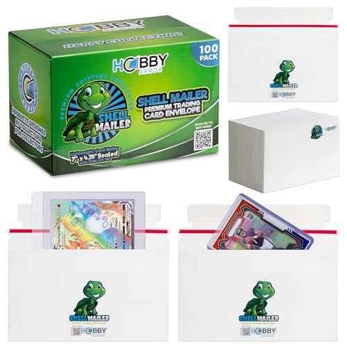 100 Pack Shell Mailer Trading Card Envelopes by Hobby Armor, 7" x 4.35" Trading Card Mailers for Shipping, Perfect Sized Shipping Envelope for Mailing Semi-Rigid and Toploaders, Protector Supplies