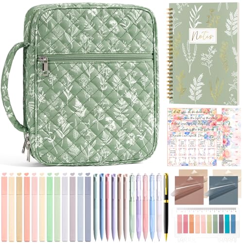 FLOE Floral Bible Cover Case for Women with Study Supplies & Journaling Kit