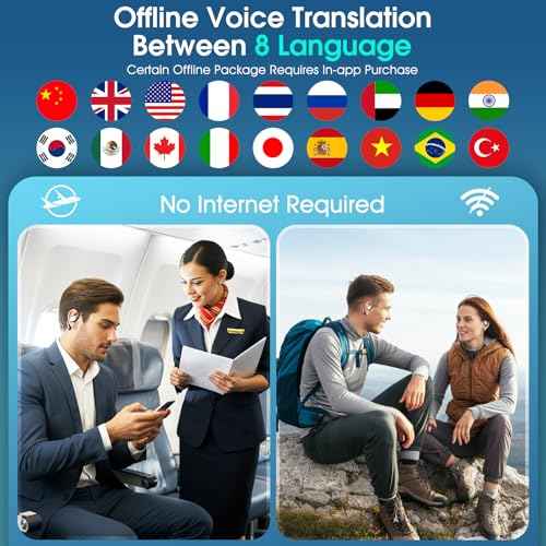 AI Translation Earbuds Real Time, 2025 New 6-in-1 Instant Language Translator Earbuds with Chat-AI, 144 Languages & 11 Offline, Voice & Video Call for Travel Business Learning