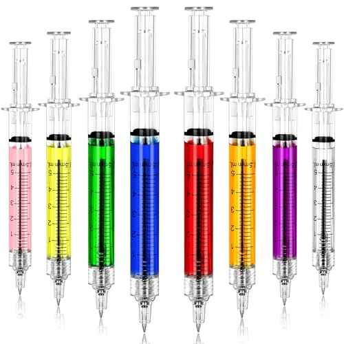 24Pcs Syringe Pen, Multi-Color Retractable Fun Nurses Week Gifts Bulk, Black Ink Novelty Pens Set, Nurse Accessories for Work and Nursing School Supplies, Imaginary Doctor Play Cool Gifts for Nurses
