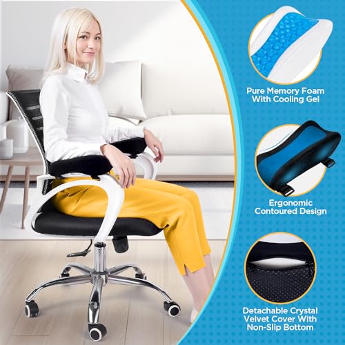 Beautrip Black Gel-Top Ergonomic Armrest Pads – Memory Foam Elbow Support (Set of 2)
