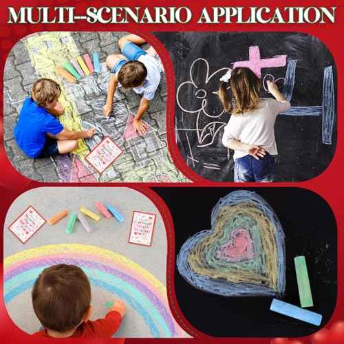 SAIWEILAI ONLINE 192pcs/24pack Valentines Chalk Set Valentines Day Gift for Valentines Day Cards for Classroom Valentine Gift Stuffer Fillers Valentines Classroom