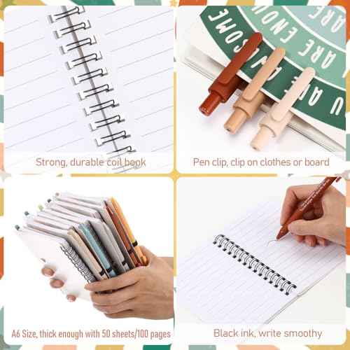 Thenshop 60 Pcs Bulk Mental Health Awareness Items Self Care Gifts Positive Affirmation Journals & Pens Inspirational Spiral Notebooks for Boss Employee Staff Coworker Student Teacher (Sunshine)