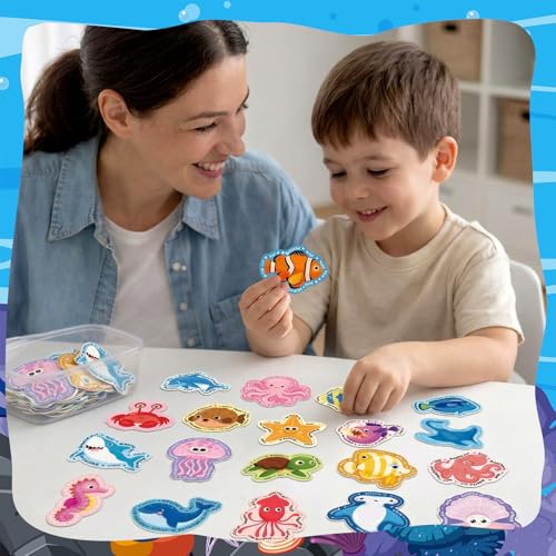 Fulmoon Ocean Animals Sensory Anxiety Stickers 120 pcs Textured Calm Stickers for Stress Relief