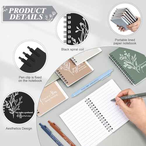 30 Sets Employee Appreciation Gifts Case Management Week Gifts Thank You Spiral Notebook with Sticky Notes Pen Bulk Vet Tech Week Journal for Coworker Teacher Nurse Customer (Bright Color)