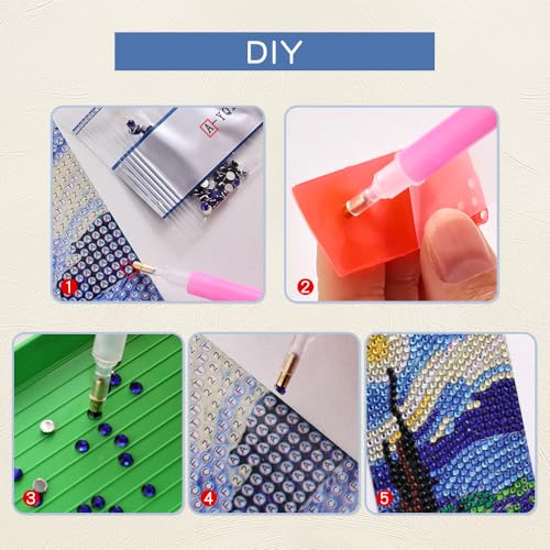 Van Gogh Diamond Painting Bookmarks Set - DIY Art Craft Kit for Book Lovers