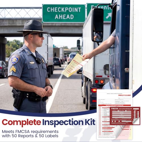 Annual Vehicle Inspection Forms and Red Labels 3-Part NCR Kit – 50 Sets