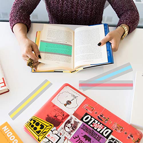 Zonon 48 Pcs Guided Reading Highlight Strips - 3 Sizes, 7.48 x 1.25 & 7.48 x 2.75 Inch, Fluency & Dyslexia Aid