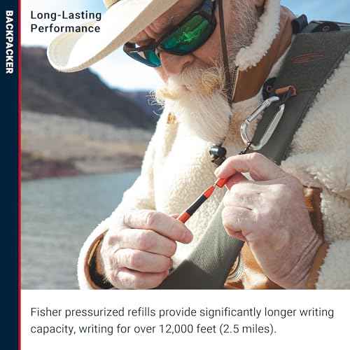 FISHER Space Pen Backpacker Space Pen, Orange, Ballpoint, Black Ink, Gift Box, Made in the USA