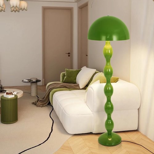 Kariosid Mushroom Floor Lamp,59in Modern Cream Style Led Floor Light,Green Minimalist Floor Lamps for Living Room,Bedroom,Office,Dining Room,Children's Room(Bulb not Included)