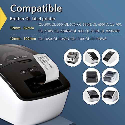 BETCKEY - Continuous Length Labels Replacement for Brother DK-2205 (2.4 in x 100 ft), Compatible with Brother QL Label Printers [6 Rolls/Continuous Labels, Yellow]