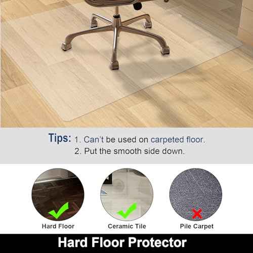AiBOB Chair Mat for Hardwood Floor, 36 X 48 inches Desk Chair Mat for Wood and Tile Floors, Protection Mats for Office and Home, Easy Glide for Chairs