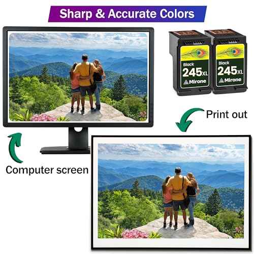 Mirone Compatible Ink Cartridges Replacement for Canon Ink Cartridges 245 245xl for Canon Pixma MG2522 mx490 Printer 245 XL 243 PG ts3322 (2bk)