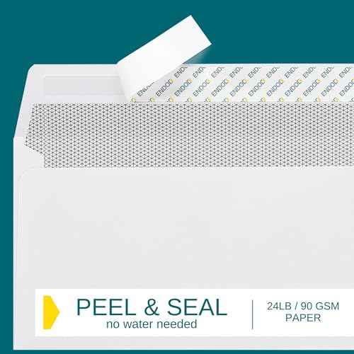 #10 Window Envelopes Self Seal - 80/pack Peel & Seal Closure, Security Tinted Envelopes for Quickbooks Invoices & Business Statements - Letter Size 4-1/8 x 9-1/2 inch 24lb Paper