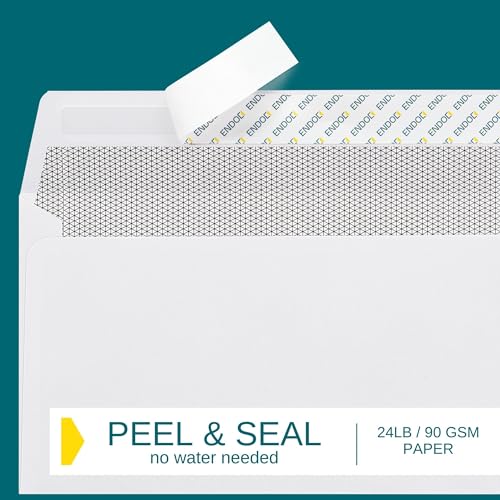 80 Pack #10 Self Seal Window Envelopes with Security Tint, 4-1/8 x 9-1/2 inch, Peel & Seal Closure, Business & Invoice Paper