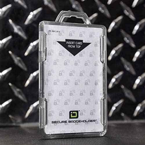 ID Stronghold - Pack of 5 - RFID Blocking Secure Badge Holder - Duolite 2 Card ID Holder - Poly Carbonate - Heavy Duty Plastic ID Badge Holder - USA Molded and Assembled - FIPS 201 Approved