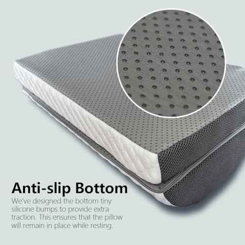 Foot Rest Pillow for Under Desk at Work Office Footrest High Density Memory Foam Cooling Fabric Height Adjustable Foot Elevation Firm Feet Rest