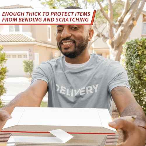 party greeting 200 Pcs 6.5 x 4.5 Rigid Mailers with Self Seal Envelopes Stay Flat Photo Mailers Sports Cards Rigid Envelopes for Postcard CD Comic Book Card Shipping Protector