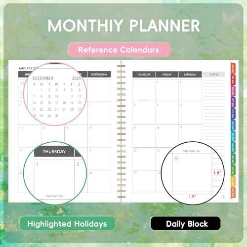 2026-2028 Monthly Planner Calendar - 3 Year Planner 2026-2028, Jan 2026?Dec 2028, 8.5" x 11", 36 Monthly Calendar with Colorful Tabs, Inner Pockets for Home, School or Office Use