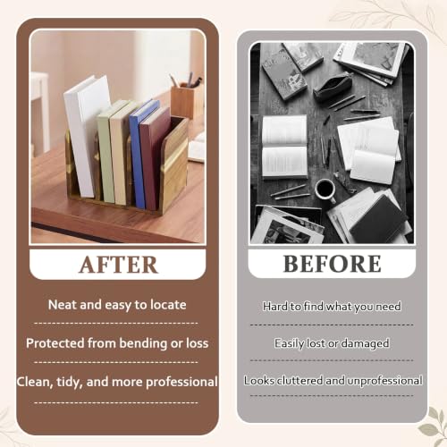 Novabright Acacia Wood 3-Compartment File Magazine Holder for B5 Documents – Classic Design