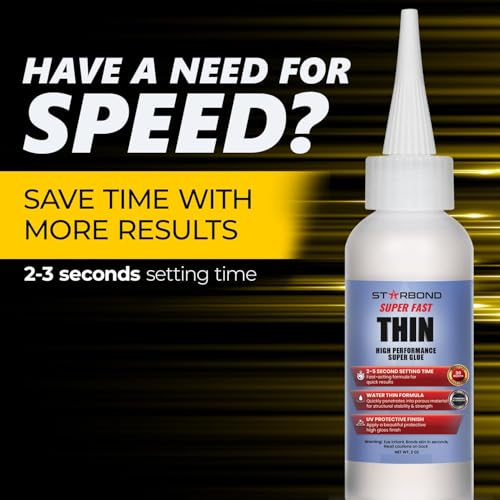 Starbond 2 oz Super Fast Thin CA Glue Pro Kit w/ Microtips, Nozzles & Anti-Clog Cap