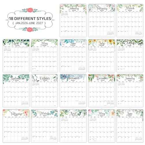 2026 Wall Calendar, 18 Months Calendar, Jan. 2026 - June 2027, 11.8' x 14.6'', Desk Calendar 2026 with Large Blocks, Twin-Wire Binding, Ideal 2026 Calendar for Home, Office, Classroom, or Business Planning